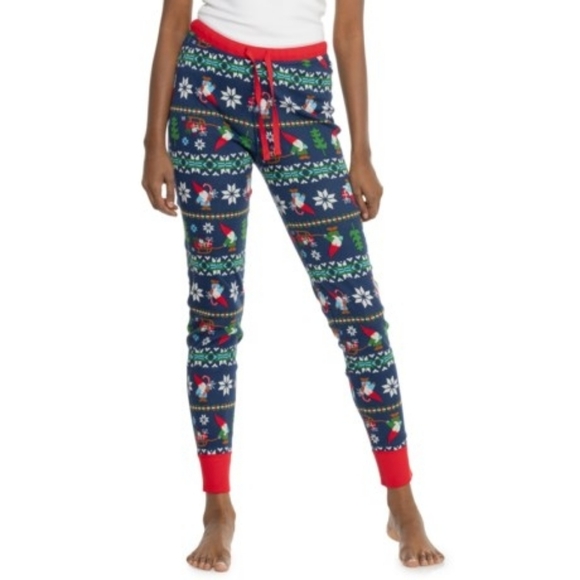 M/L Hanna Andersson Christmas Gnome Sweet Gnome Pajamas Women's M Top L Bottoms - Picture 2 of 4